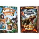 Aamango Jurassic World & Animal World Trump Cards Combo Pack (63 Cards Each) | Educational Card Game for Kids | Learn Dinosaurs, Animals, Facts & Stat